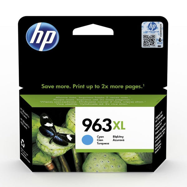 خرطوشة حبر أصلية عالية الإنتاجية HP 963XL باللون السماوي - 1600 صفحة / لون سماوي / خرطوشة حبر