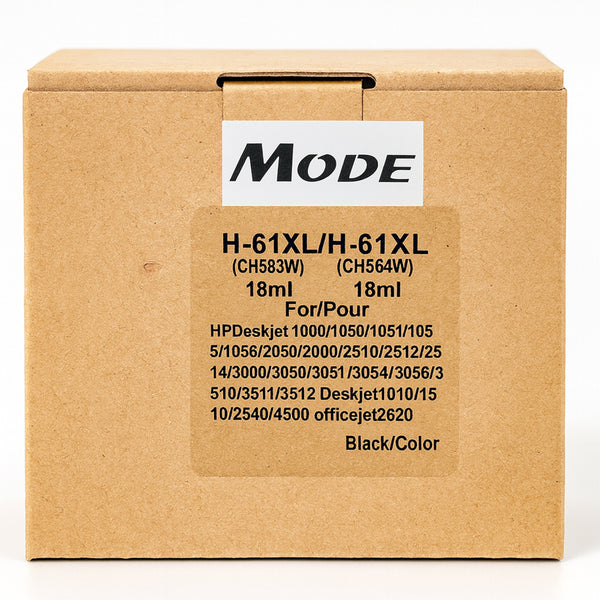 Mode 61XL + 61XL Combo High Yield Black/Color Compatible Ink Cartridge