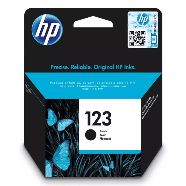 HP 123 Black Ink Cartridge – 120 Pages, Black Color