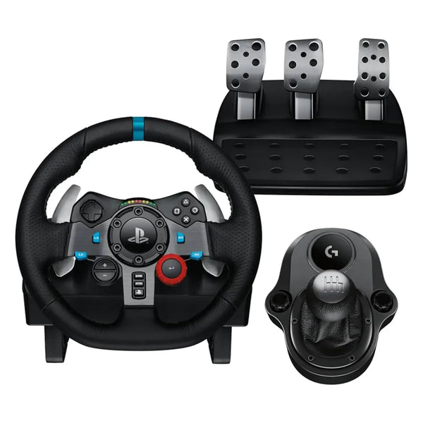 عجلة سباق Logitech G29 مع دواسات ومبدل سرعات - Real Force Feedback لأجهزة PS5 وPS4 والكمبيوتر الشخصي وMac