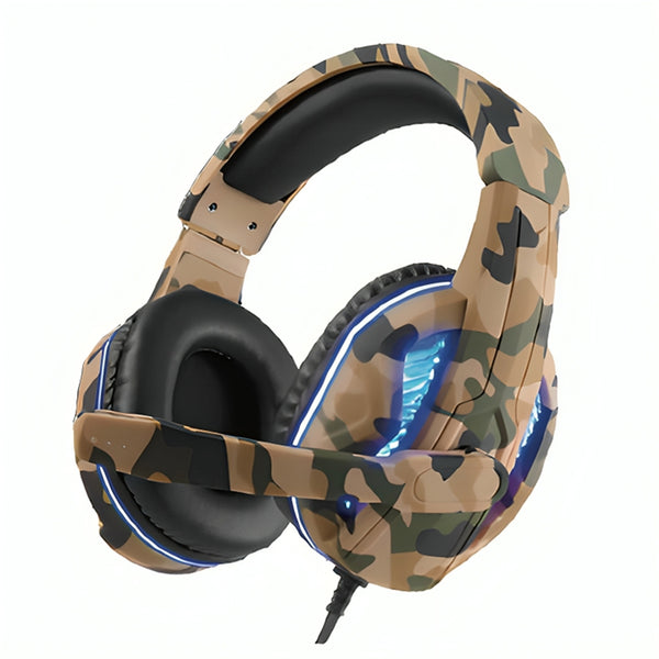 Haing Military Design LED Gaming Headset 3.5mm USB with Microphone