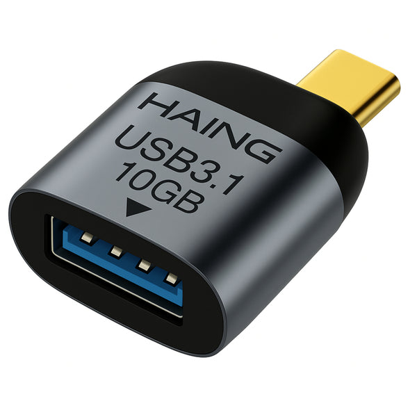 محول من نوع C إلى USB-A أنثى من Haing | نقل بيانات بسرعة 10 جيجابت في الثانية، شحن بقوة 20 وات، دعم OTG