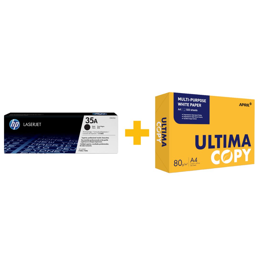 HP 35A Black Toner + Free Ultima Copy A4 Paper | Compatible with HP ...