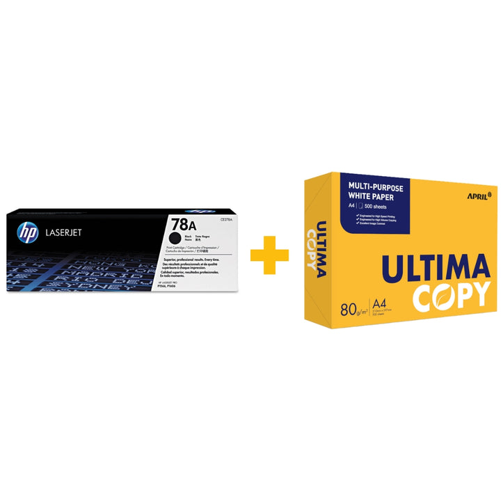 HP 78A Black Toner (CE278A) + Free ULTIMA COPY A4 Paper | Compatible ...