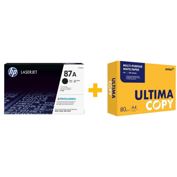 HP 87A Black Original Toner + Free Ultima Copy A4 Paper | For M506/M527 ...