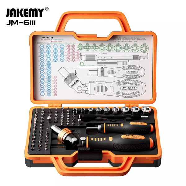 طقم مفكات براغي سقاطة JAKEMY JM-6111 - مجموعة أدوات دقيقة متعددة الأغراض 69 في 1