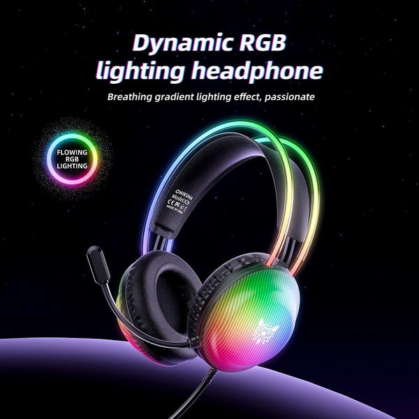 Onikuma X29 Wired RGB Gaming Headset with Virtual Surround & 50mm Drivers