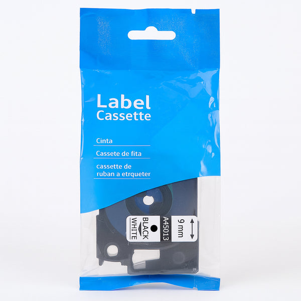 Dymo Compatible Label Tape Cassette – Black on White / Black on Clear (9mm & 12mm)
